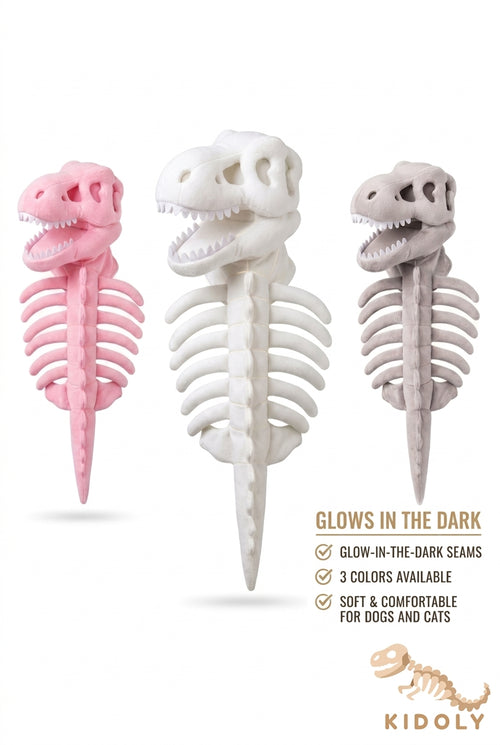 Kidoly Dino Skeleton Hood T-Rex Costume for Cats, Dogs & Kids 🦕