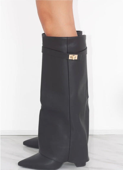 Lucia Voss Leather Black Boots