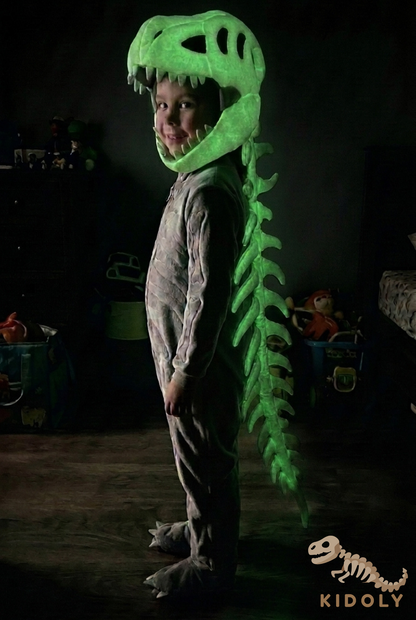 Kidoly Dino Skeleton Hood T-Rex Costume for Cats, Dogs & Kids 🦕