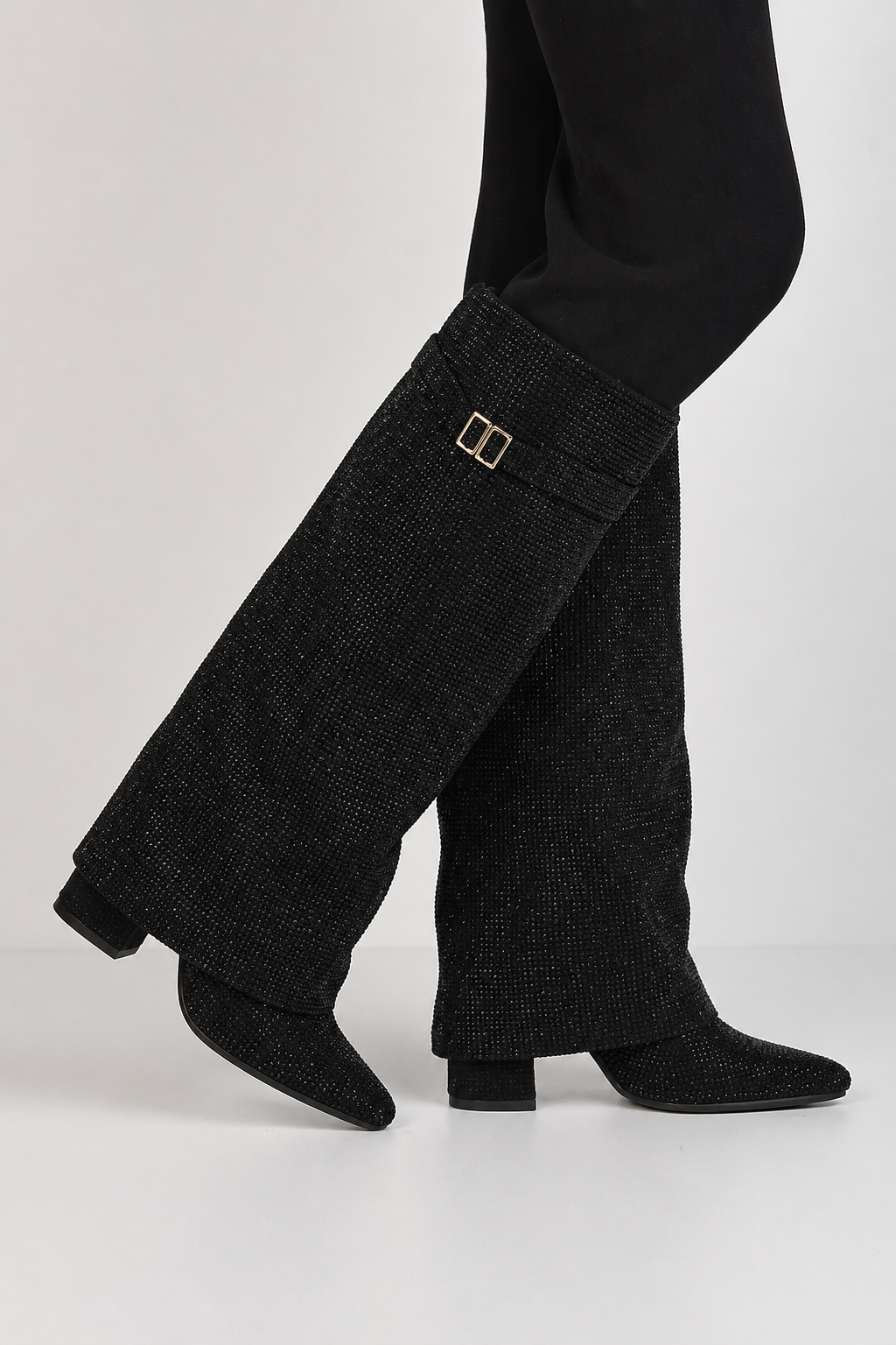Sovelly Diamanté Black Boots